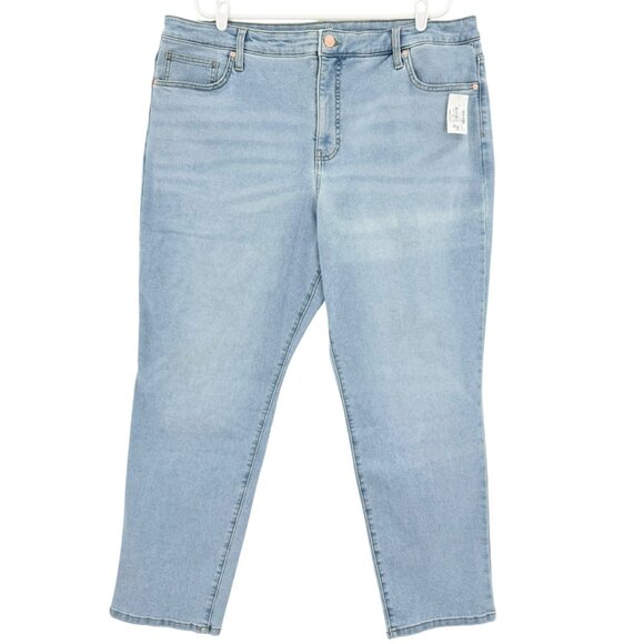 NWOT Terra & Sky Women Core Straight High Rise Stretch Blue Denim Jeans Plus 18W - Picture 1 of 11